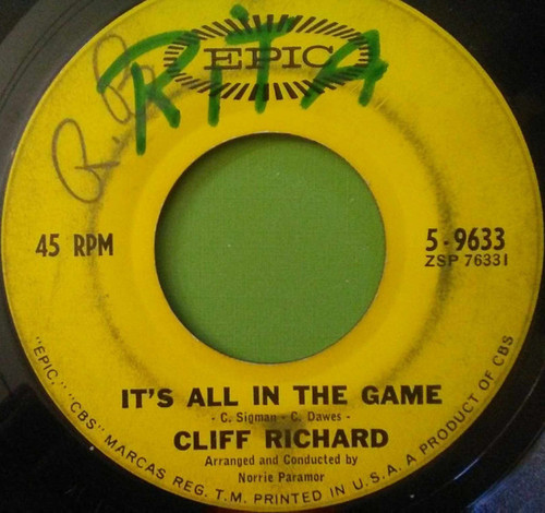 Cliff Richard - It's All In The Game / I'm Looking Out Of The Window (7", Single)
