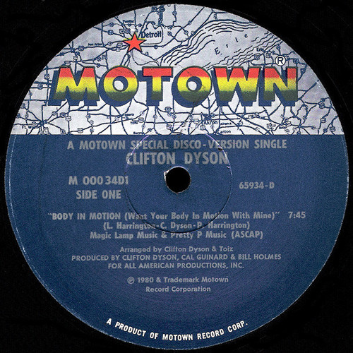 Clifton Dyson - Body In Motion (Want Your Body In Motion With Mine) (12", Single)