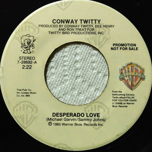 Conway Twitty - Desperado Love (7", Single, Promo)