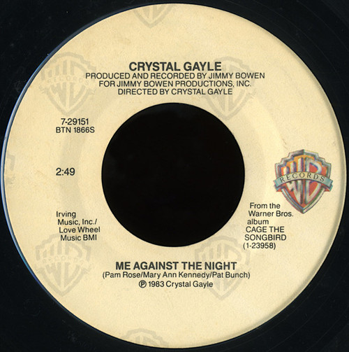 Crystal Gayle - Me Against The Night (7", Spe)