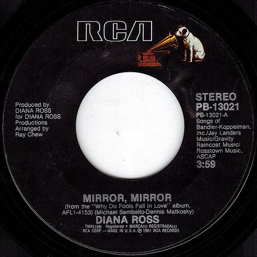 Diana Ross - Mirror, Mirror (7", Single, Styrene, Sma)