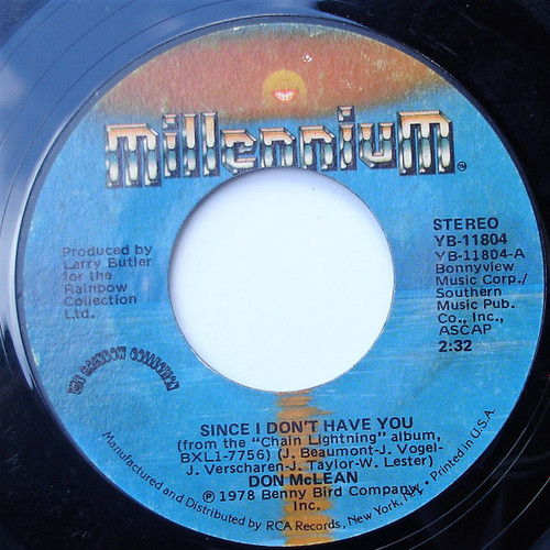 Don McLean - Since I Don't Have You (7", Single, Styrene)