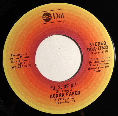 Donna Fargo - U. S. Of A (7", Single)