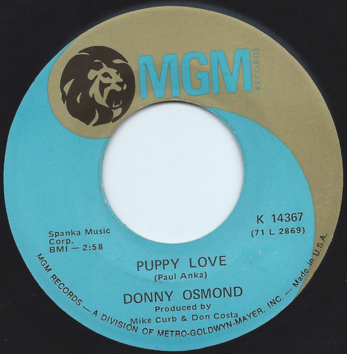 Donny Osmond - Puppy Love (7", Single)