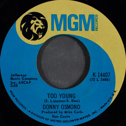 Donny Osmond - Too Young (7", Styrene, She)