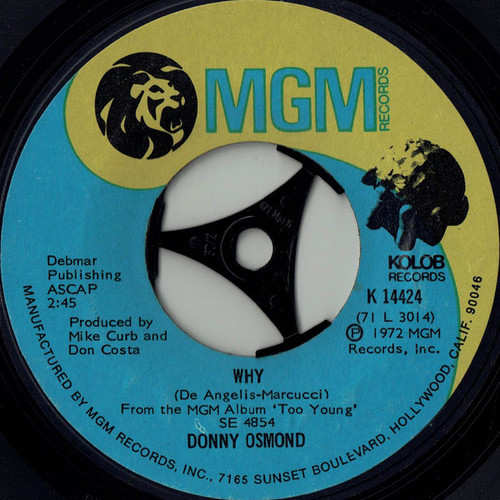 Donny Osmond - Why / Lonely Boy (7", Single)