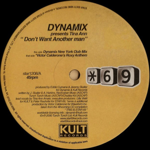 Dynamix (2) Presents Tina Ann - Don't Want Another Man (2x12")