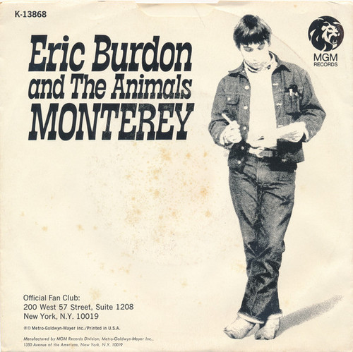 Eric Burdon And The Animals* - Monterey (7", Single)