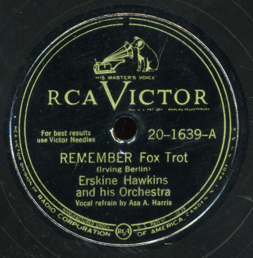 Erskine Hawkins And His Orchestra - Remember / Tippin' In (Shellac, 10", RP, Hol)