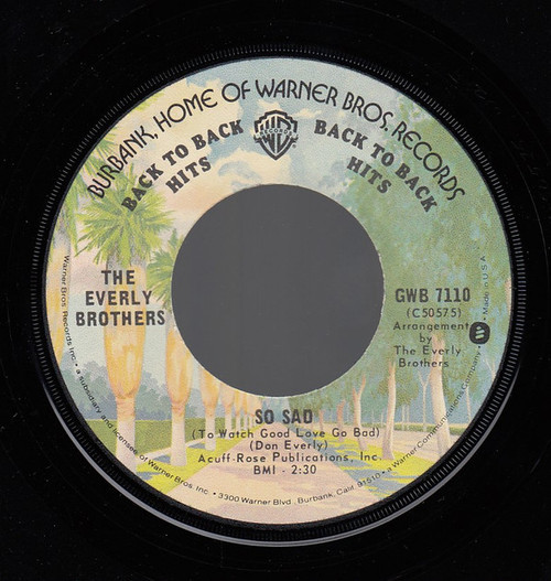 The Everly Brothers* - Cathy's Clown / So Sad (To Watch Good Love Go Bad) (7", Single)
