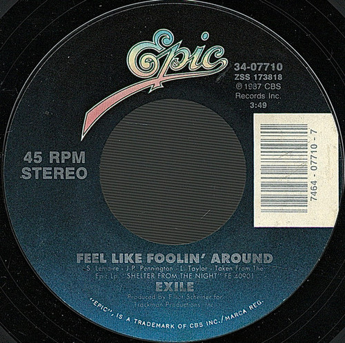 Exile (7) - Feel Like Foolin' Around / Showdown (7", Single)