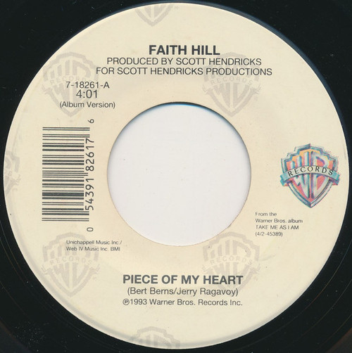 Faith Hill - Piece Of My Heart (7", Single)