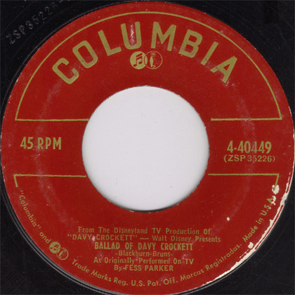 Fess Parker - Ballad Of Davy Crockett (7", Single, Styrene)