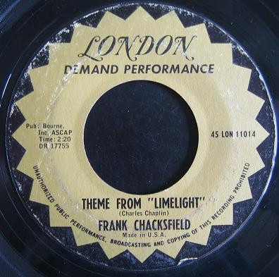 Frank Chacksfield - Theme From "Limelight" / Incidental Music From "Linelight" (7", Single, RE)