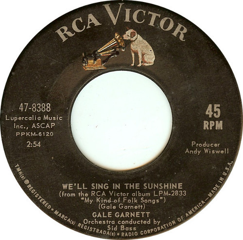 Gale Garnett - We'll Sing In The Sunshine / Prism Song (7", Single, Roc)