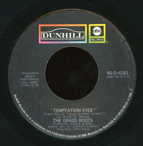 The Grass Roots - Temptation Eyes / Keepin Me Down (7", Single)