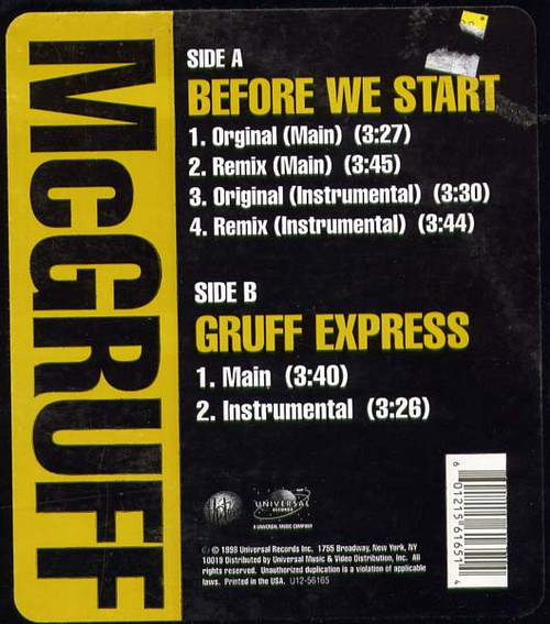 McGruff* - Before We Start (12")
