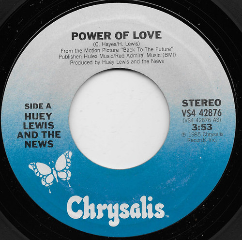 Huey Lewis And The News* - Power Of Love (7", Single, Styrene)