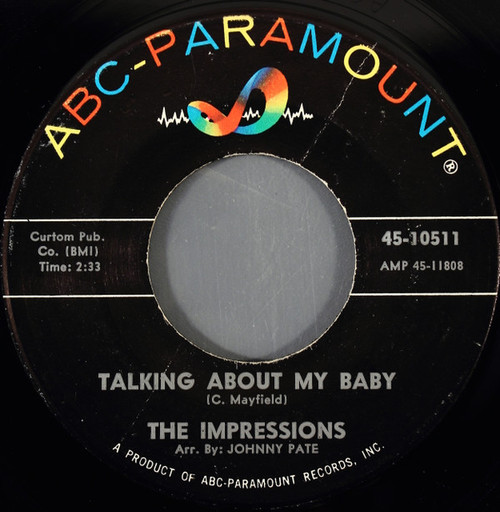 The Impressions - Talking About My Baby / Never Too Much Love (7", Single)