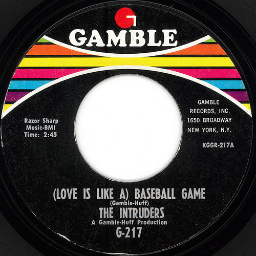 The Intruders - (Love Is Like A) Baseball Game (7", Single, Pit)