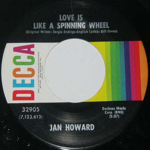 Jan Howard - Love Is Like A Spinning Wheel (7", Glo)