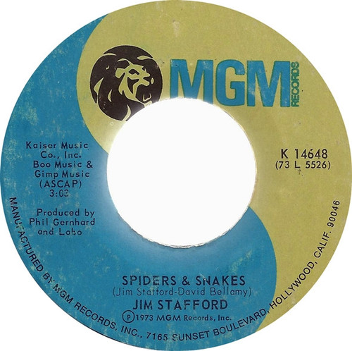 Jim Stafford - Spiders & Snakes (7", Single, Mono, Styrene, PRC)