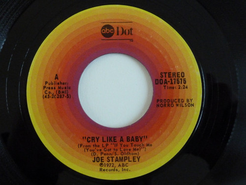 Joe Stampley - Cry Like A Baby (7", Single)