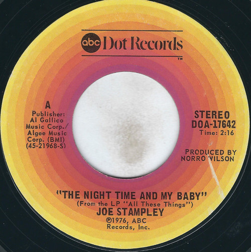Joe Stampley - The Night Time And My Baby / The Most Beautiful Girl (7", Single, Styrene, Ter)