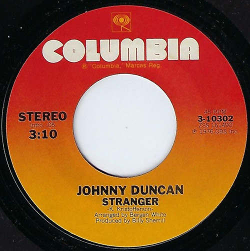 Johnny Duncan (3) - Stranger (7", Single)