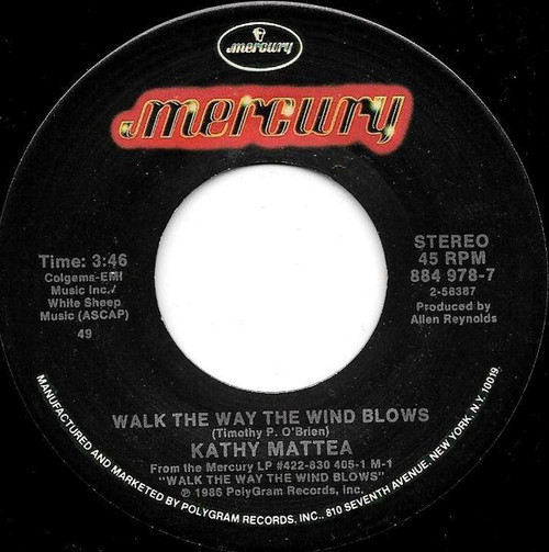 Kathy Mattea - Walk The Way The Wind Blows (7", Single)