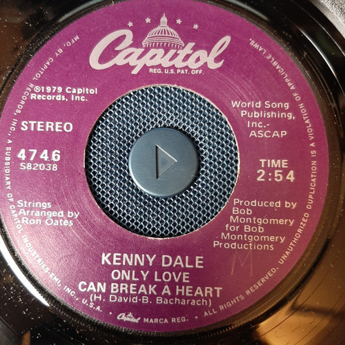 Kenny Dale - Only Love Can Break A Heart (7", Single, Los)