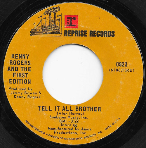 Kenny Rogers And The First Edition* - Tell It All Brother / Just Remember You're My Sunshine (7", Single, Ter)