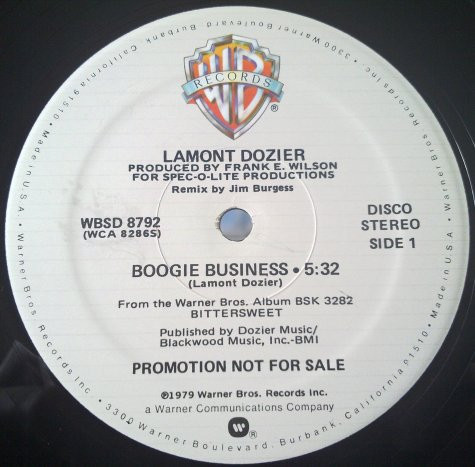Lamont Dozier - Boogie Business (12", Promo)