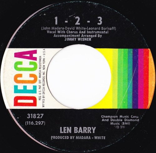 Len Barry - 1 - 2 - 3 (7", Single, ✤ G)