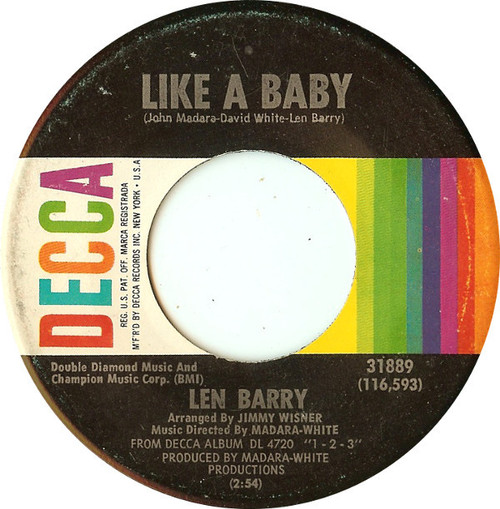 Len Barry - Like A Baby (7", Single, Pin)