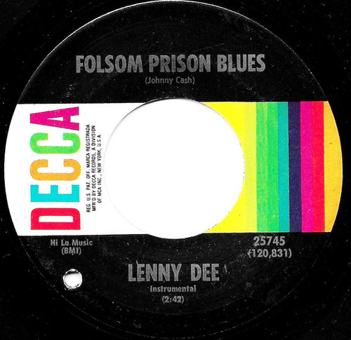 Lenny Dee (2) - Folsom Prison Blues (7", Pin)