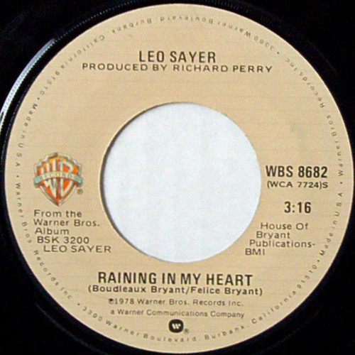 Leo Sayer - Raining In My Heart / No Looking Back (7")