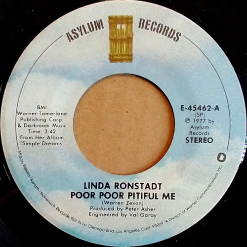 Linda Ronstadt - Poor Poor Pitiful Me (7", Single, SP )
