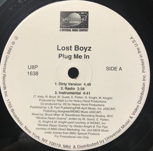 Lost Boyz - Plug Me In (12", Promo)