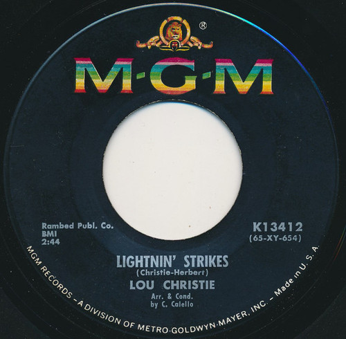 Lou Christie - Lightnin' Strikes (7", Single, MGM)