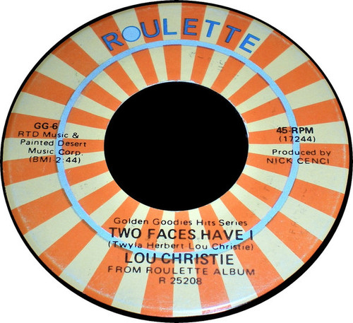 Lou Christie - Two Faces Have I / The Gypsy Cried (7", Single)
