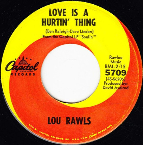 Lou Rawls - Love Is A Hurtin' Thing / Memory Lane (7", Scr)