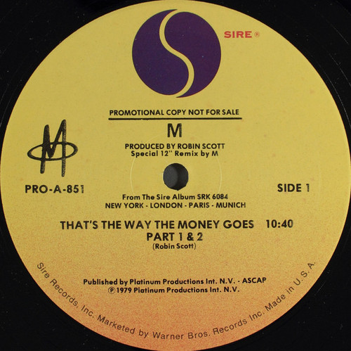 M (2) - That's The Way The Money Goes (12", Promo)