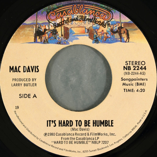 Mac Davis - It's Hard To Be Humble (7", Styrene, 19 )