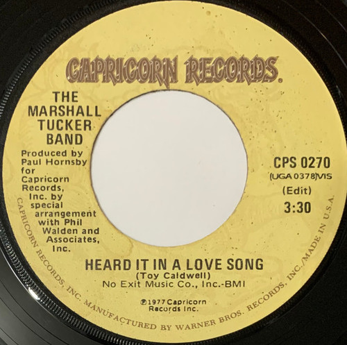 The Marshall Tucker Band - Heard It In A Love Song / Life In A Song (7", Styrene, Win)