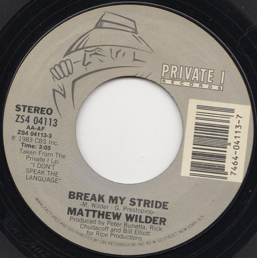 Matthew Wilder - Break My Stride (7", Car)