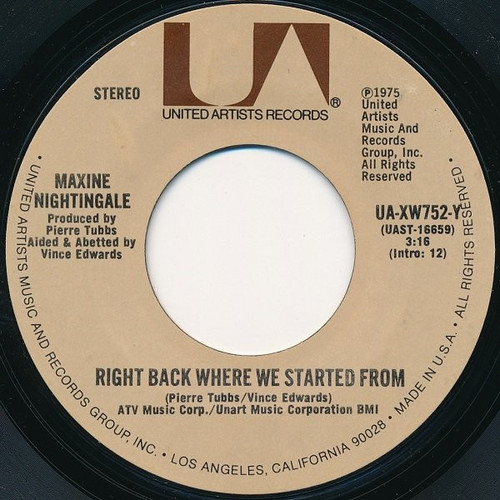 Maxine Nightingale - Right Back Where We Started From (7", Single, Ter)
