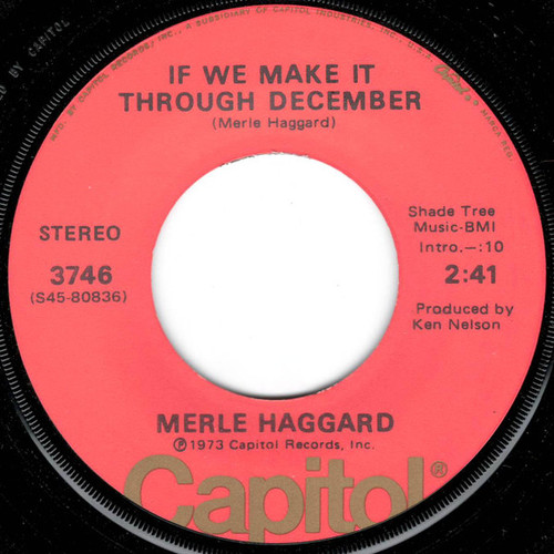 Merle Haggard - If We Make It Through December / Bobby Wants A Puppy Dog For Christmas (7", Single, Los)