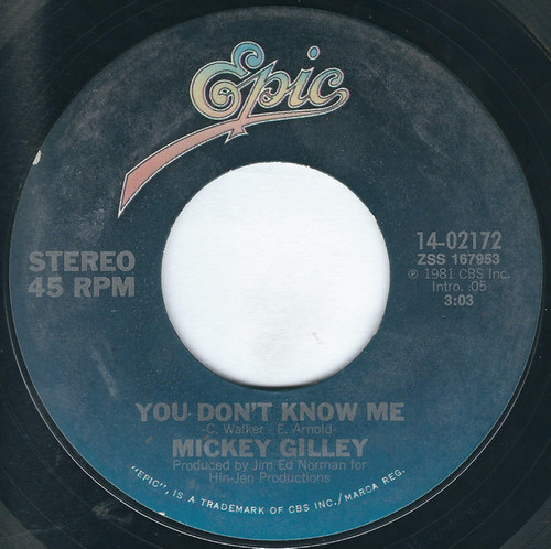 Mickey Gilley - You Don't Know Me / Jukebox Argument (7", Styrene, Ter)