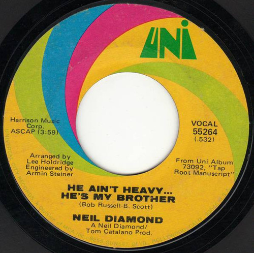 Neil Diamond - He Ain't Heavy ... He's My Brother (7", Single)